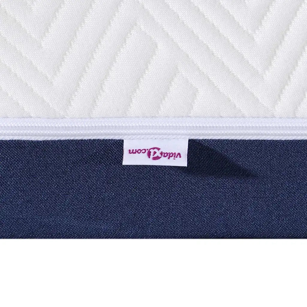Materasso-Materasso per letto Bianco e Blu 80 x 200 cm Tessuto Jacquard