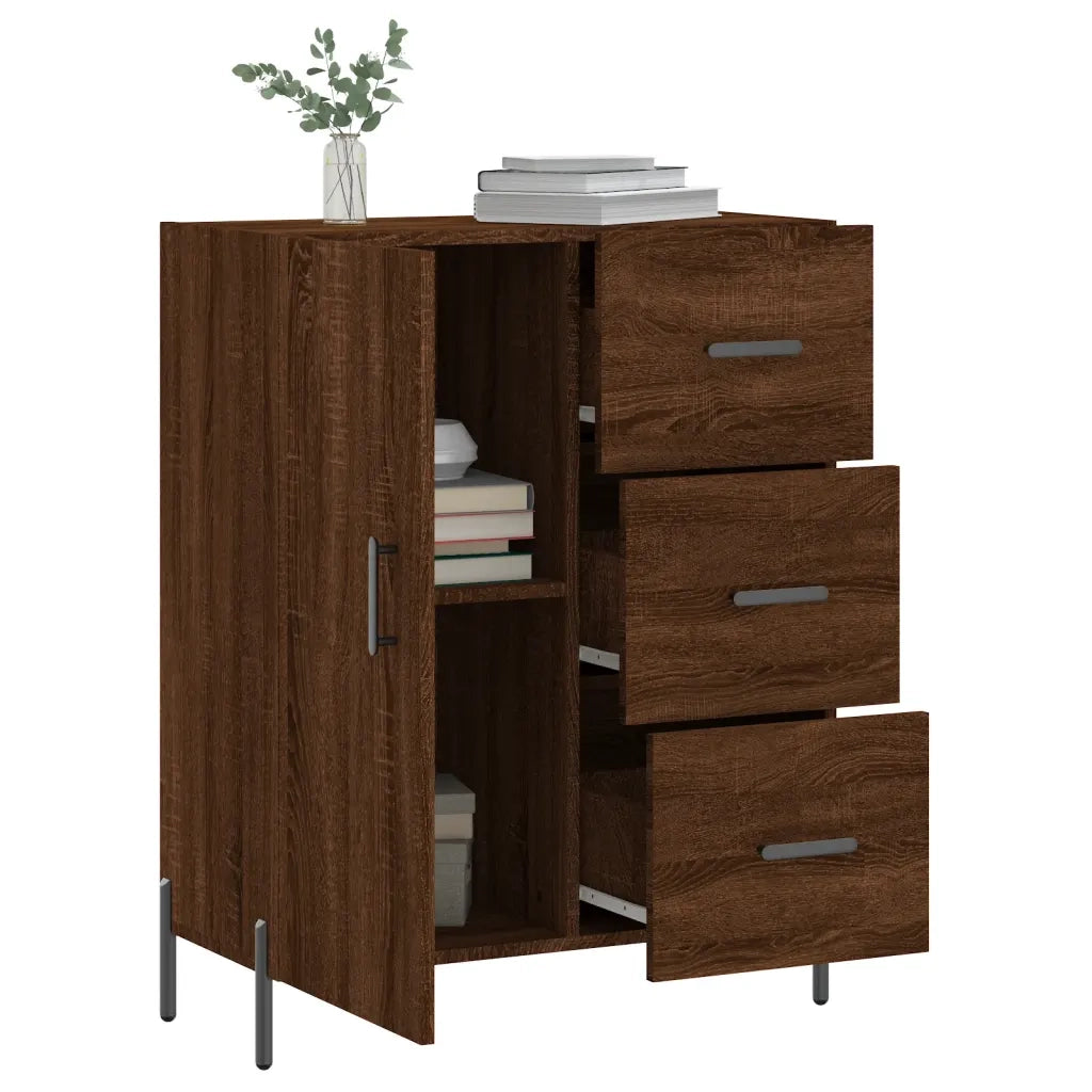 Credenza Rovere Marrone 69,5x34x90 cm in Legno Multistrato 827931