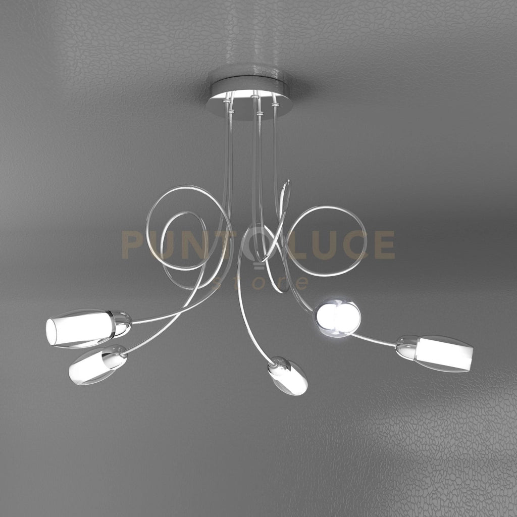 FEELING PLAFONIERA 5 LUCI VETRO A 1011-PL5-A