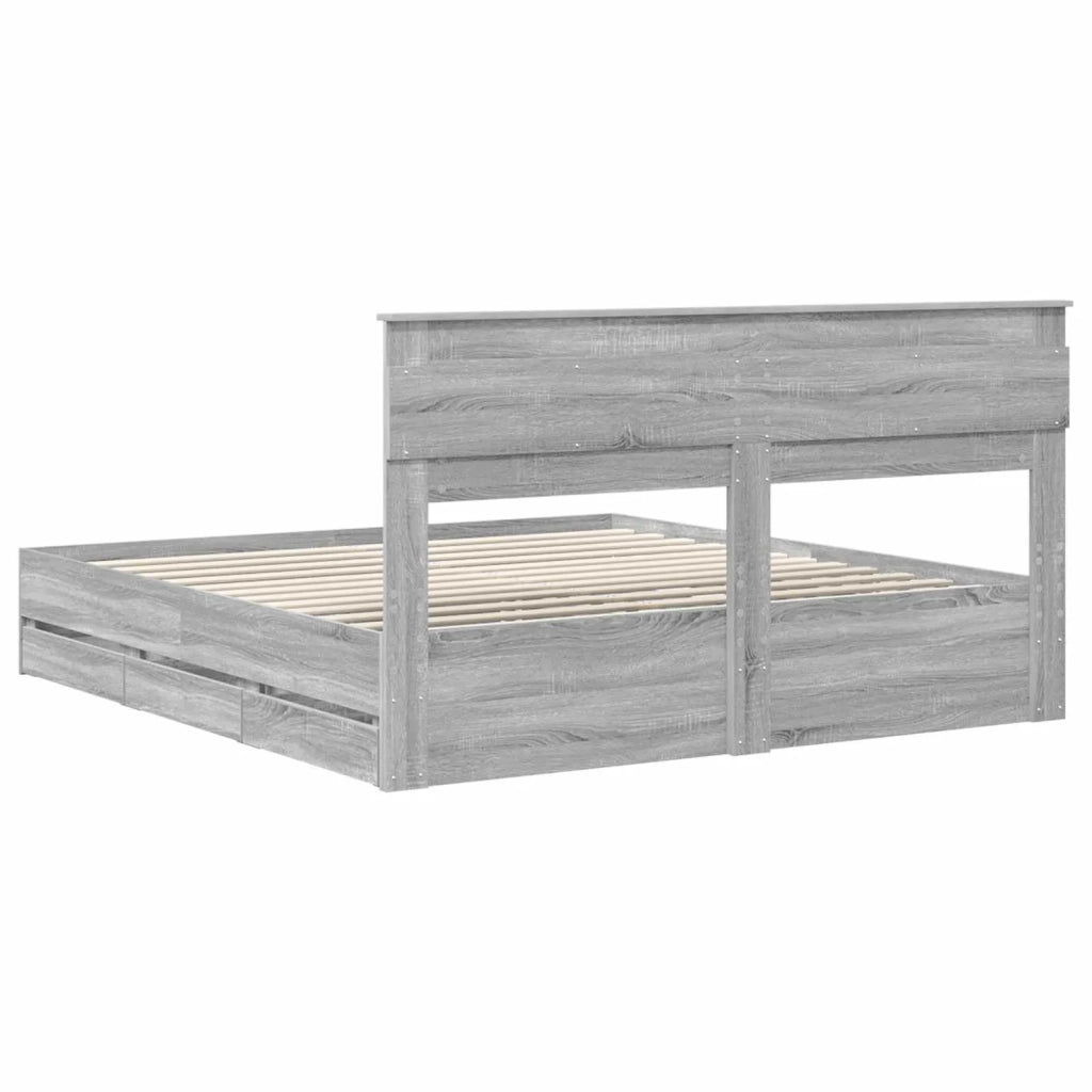 Struttura del letto con cassetto Grigio Sonoma 180 x 200 cm 3409832
