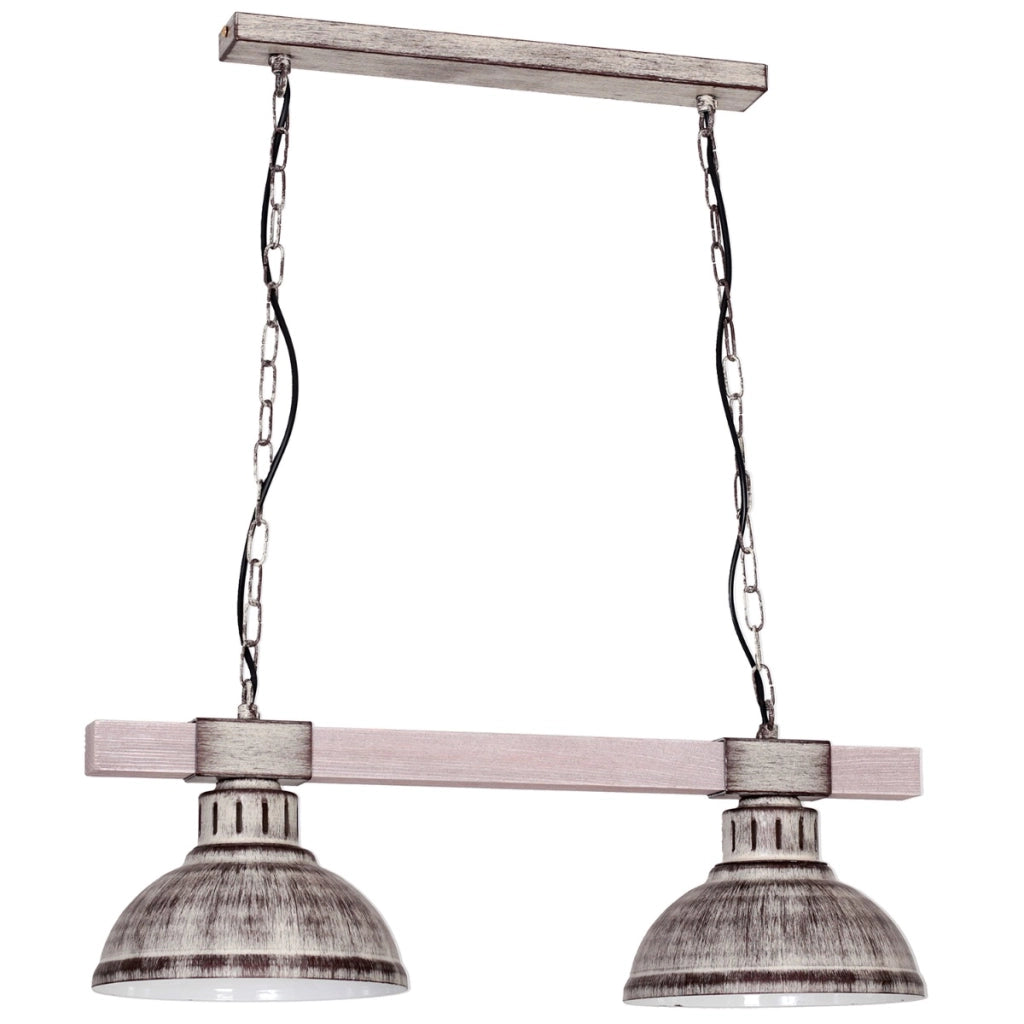 Lampada sospensione loft grigia 2 luci E27 Hakon Luminex