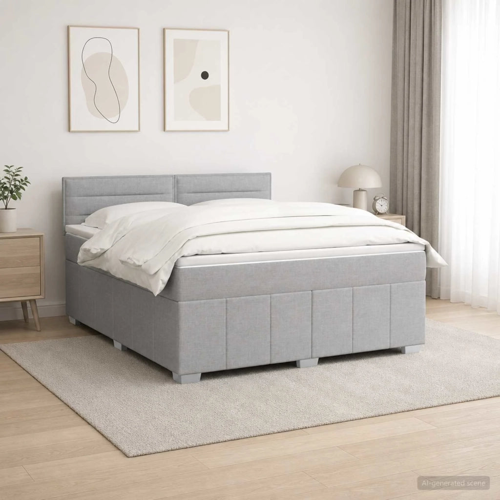 Letto box spring con materasso Grigio Chiaro 140 x 190 cm 3452663