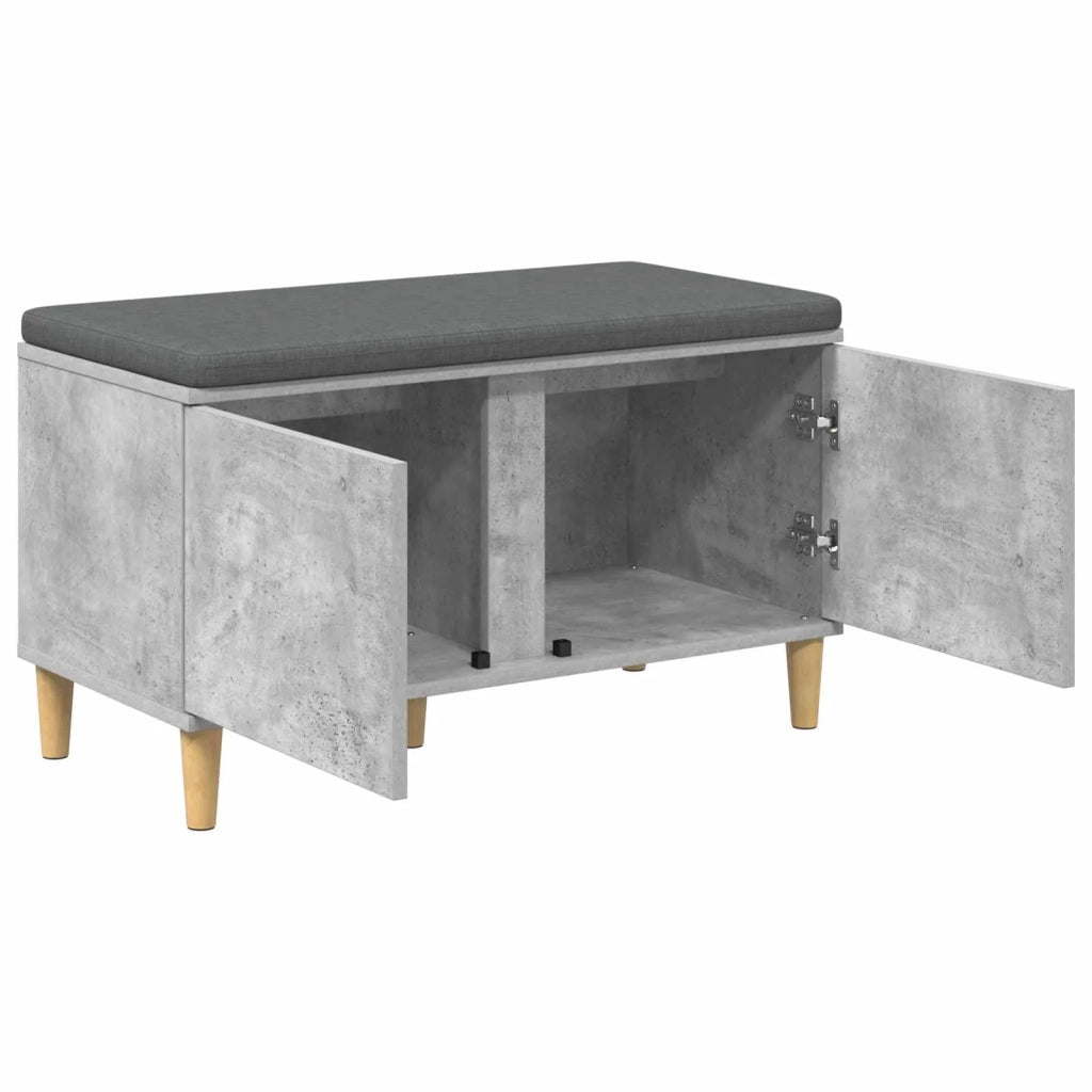 Panca per ingresso con cuscino-Sgabello-Panca da Corridoio Grigio cemento 60 x 38 x 46 cm 127277