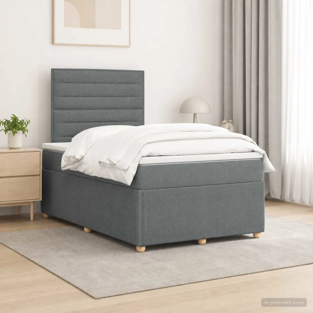 Letto box spring con materasso Grigio Scuro 120 x 190 cm 3454341