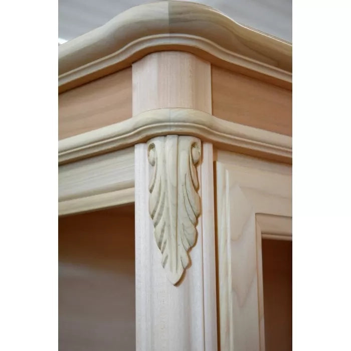 Vetrina classica 1 porta in legno grezzo l.76 p.44 h.190 - Mobili 2G