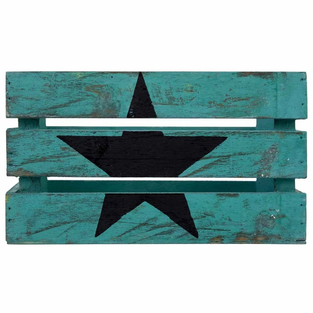 Cassetto in legno blu 18x12x10h cm
