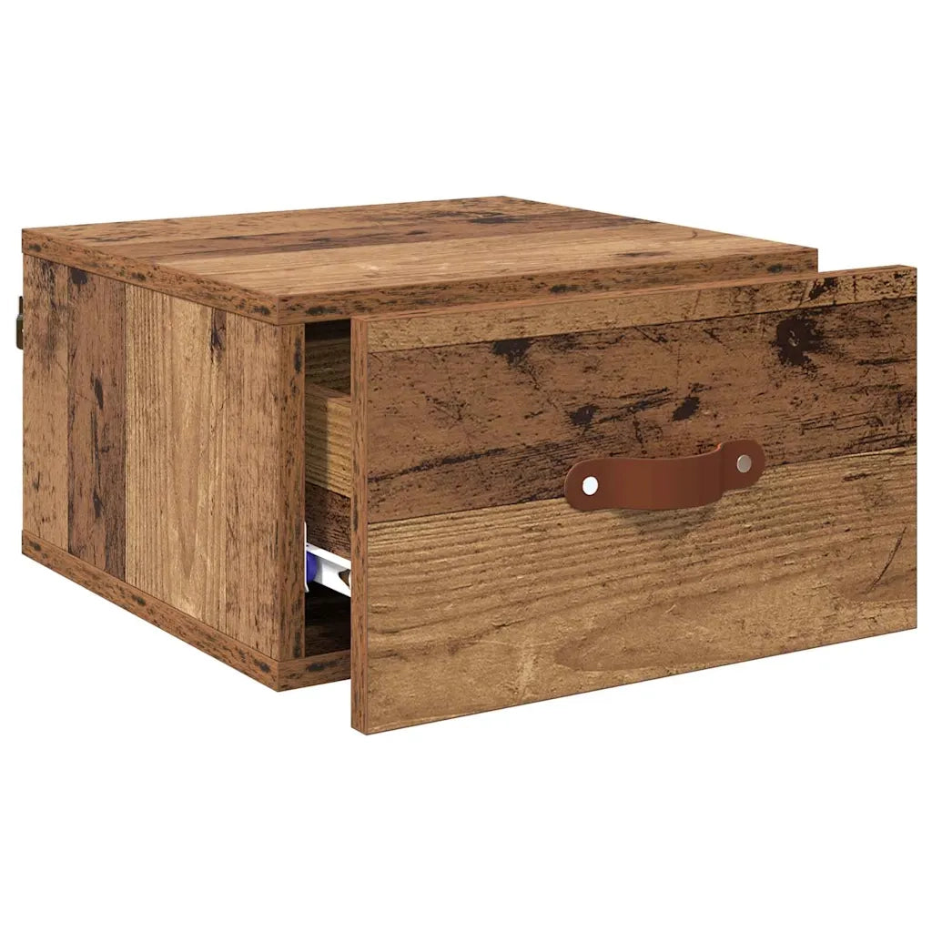 Mobiletto da comodino a parete Legno vecchio 35 x 35 x 20 cm 882335
