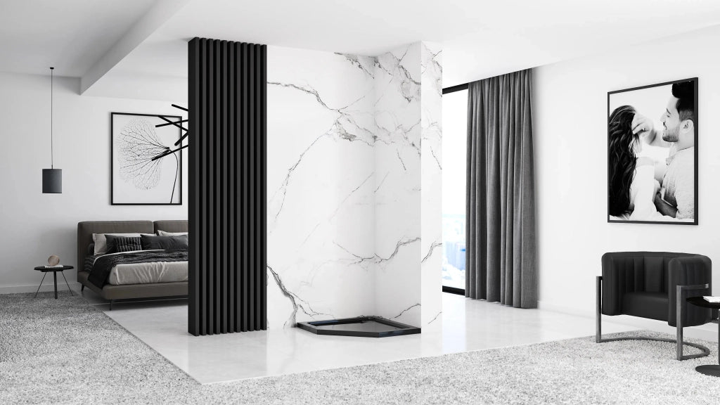Cabina Doccia Diamond Black Mat 80x80 con piatto doccia Diamond