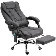 EasyComfort Poltrona da Ufficio Massaggiante e Reclinabile con Riscaldamento e Altezza Regolabile, Grigio