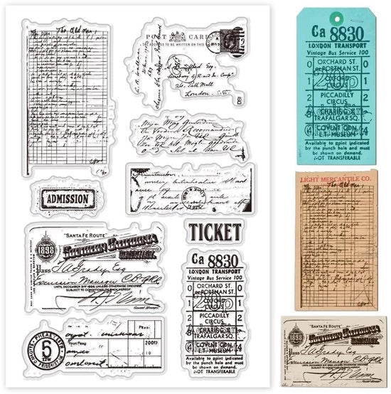 Kit di timbri trasparenti retro per carte - kit di timbri per scrapbooking - kit di timbri per hobby - timbri in plastica 110x160 mm - timbri per artigianato