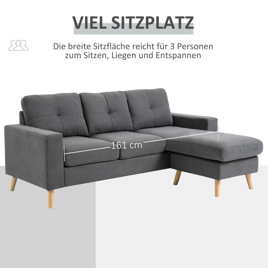Divano angolare in tessuto ¨C Minimal ¨C grigio
