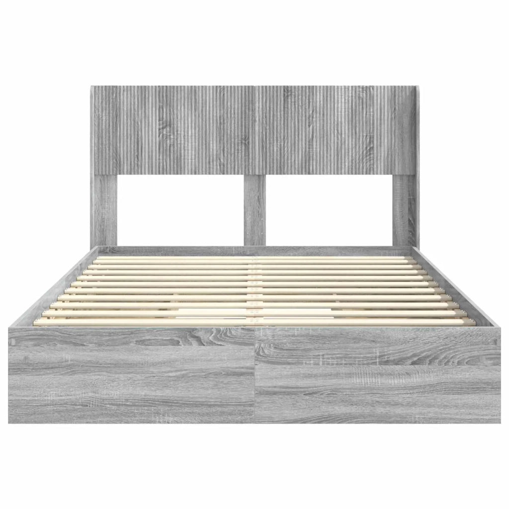 Struttura del letto con stoccaggio e testata Sonoma grigio 3414382