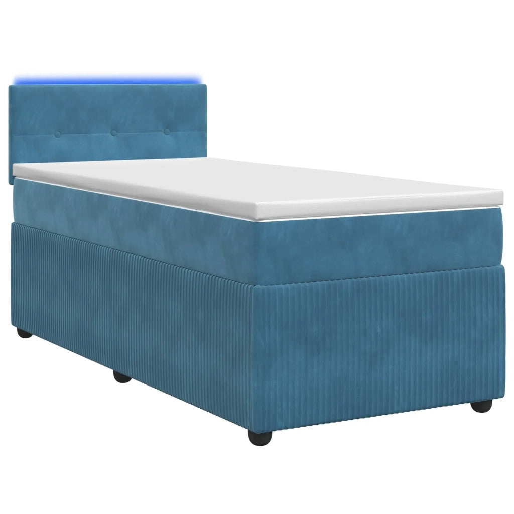 Letto box spring con materasso Blu 80 x 200 cm Velluto 3453033