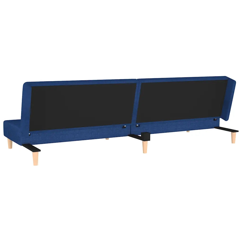 Divano Letto a 2 Posti con 2 Cuscini-Sofa Letto 2 Posti-Daybed Blu in Tessuto 397394