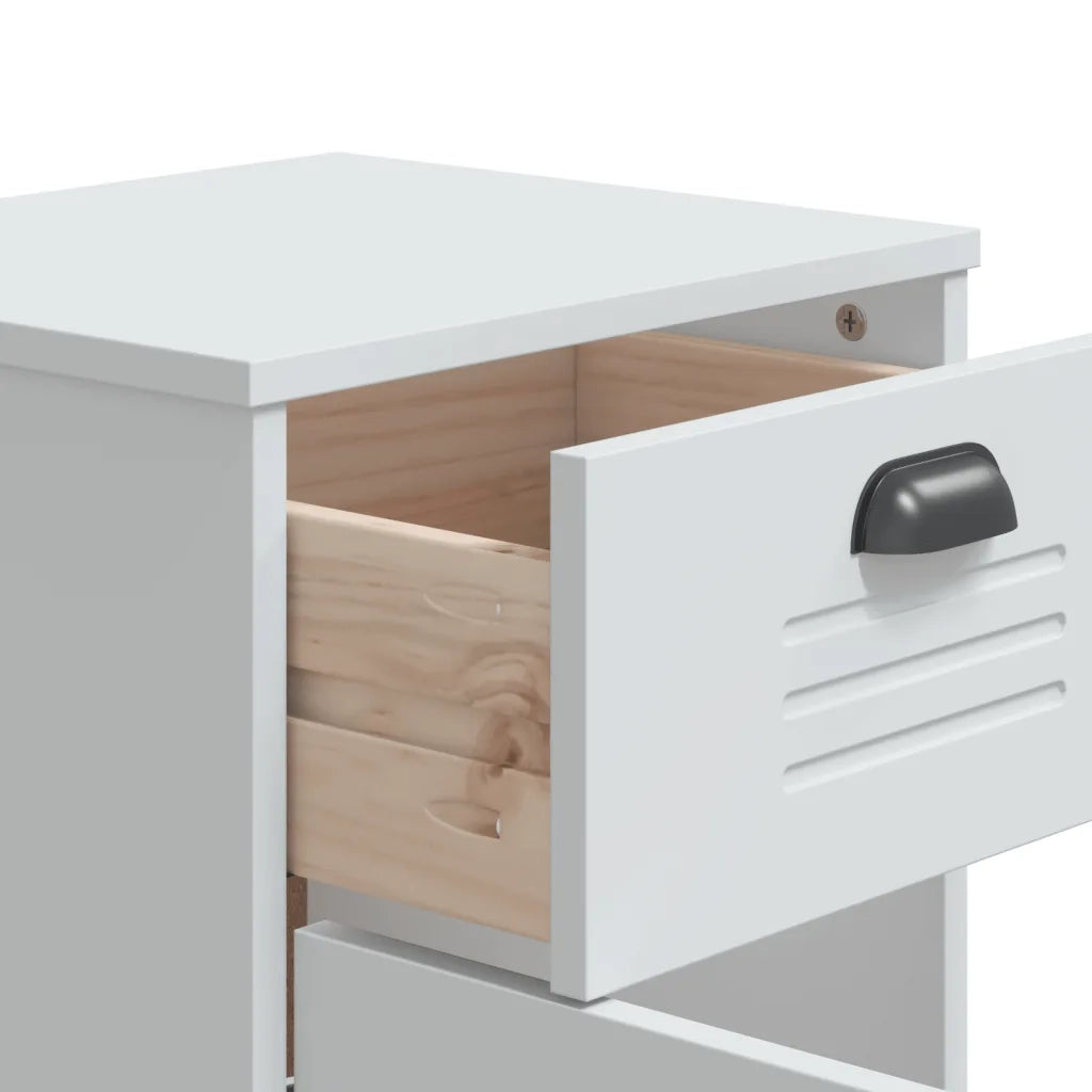 Comodino | Armadio da Notte | Mobiletto da notte VIKEN Bianco in Legno Multistrato