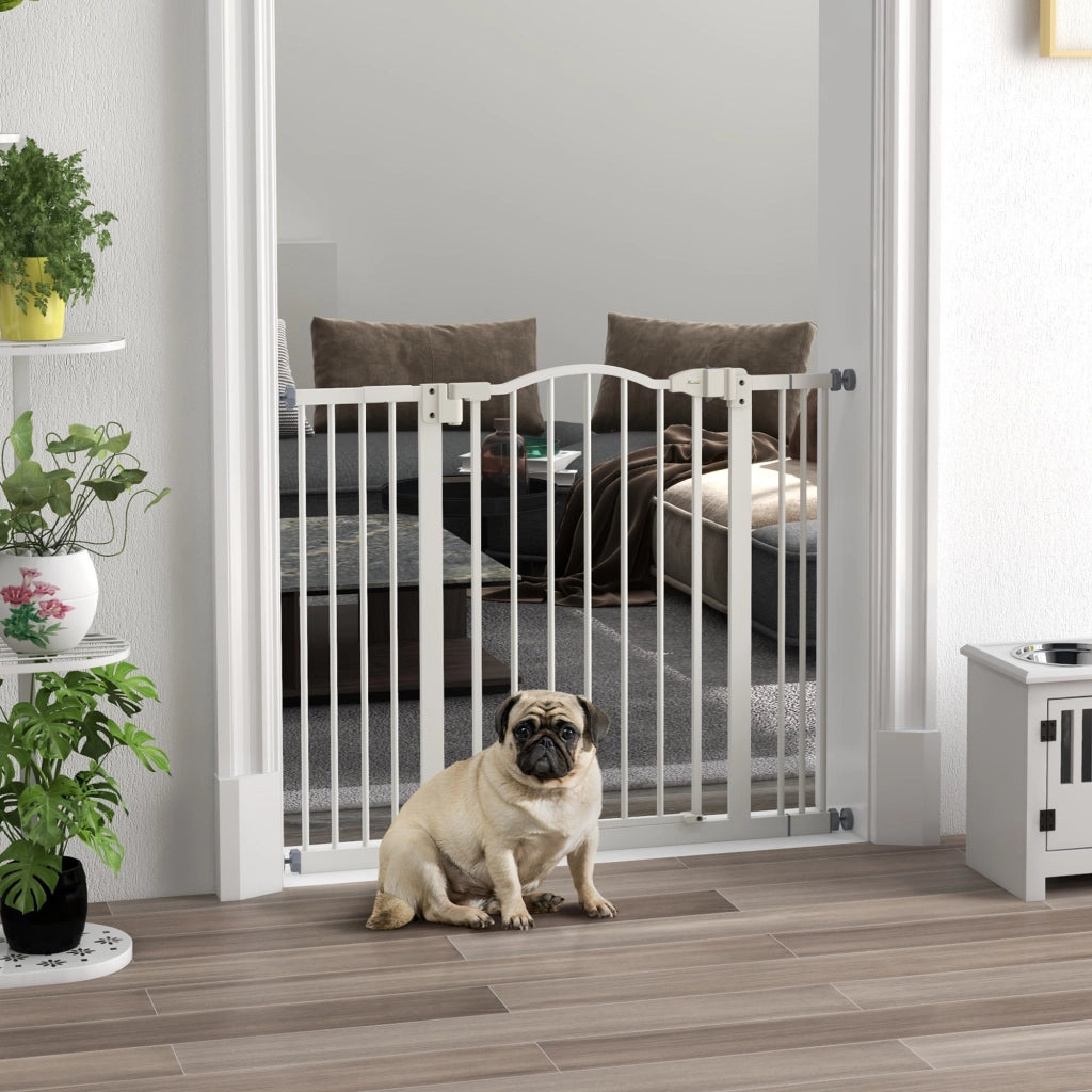 Barriera di Sicurezza Regolabile per Cani con 2 Estensioni ¨C Minimal ¨C Bianco 76-104 cm