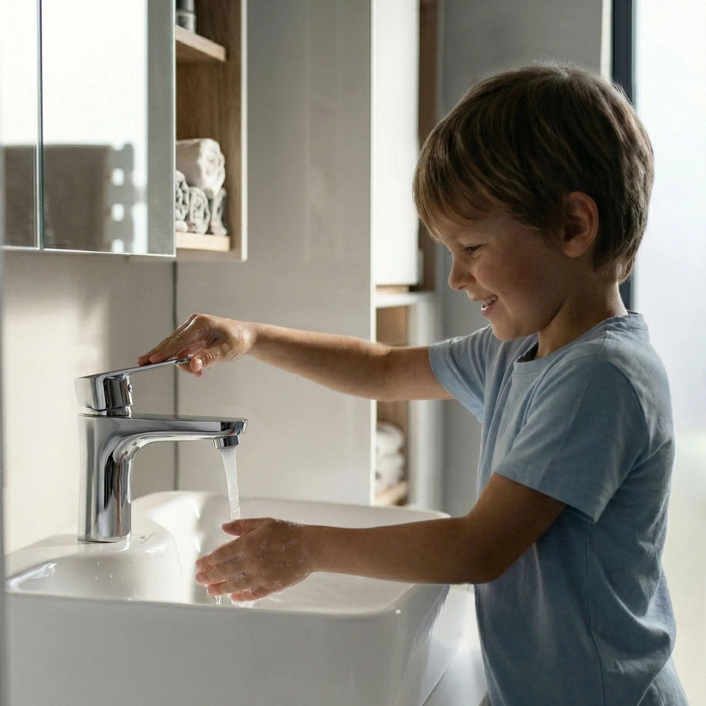 Rubinetto lavabo basso bagno miscelatore monocomando cromato SOLARI