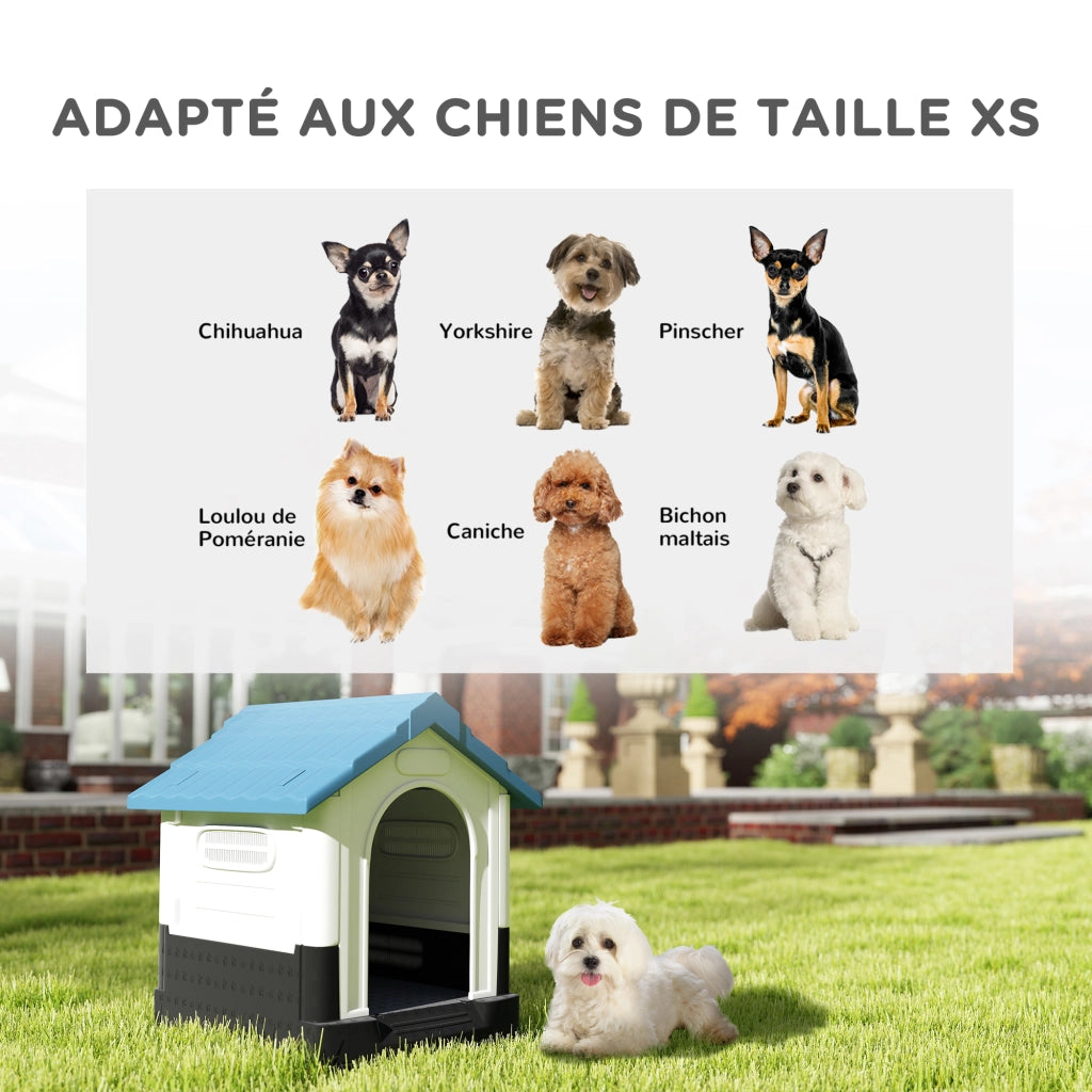 Casetta per cani ¨C Minimal ¨C 64.5x57x66 cm bianco e blu