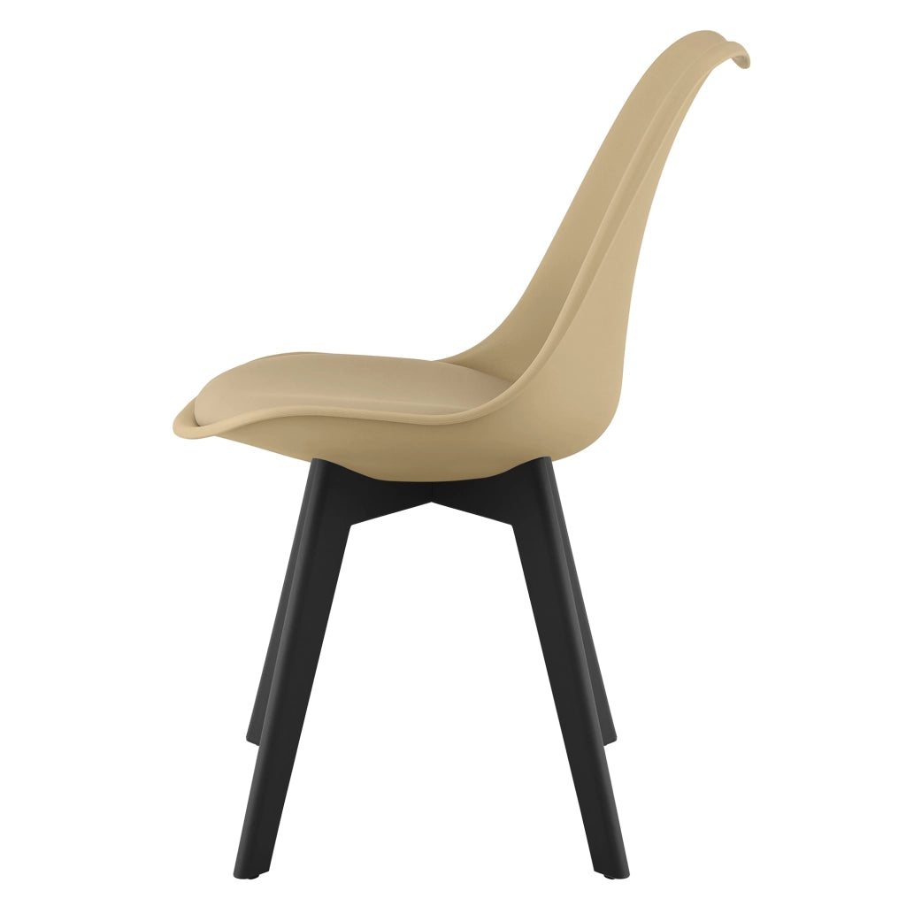 Sedia VALORA RIXK - Beige scuro con gambe nere x 2
