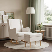 Poltrona con Ottomano 2 pz Crema Bouclé 3418855