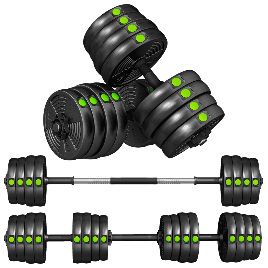 Kit manubri 30 kg con barra ¨C Minimal ¨C Nero Verde