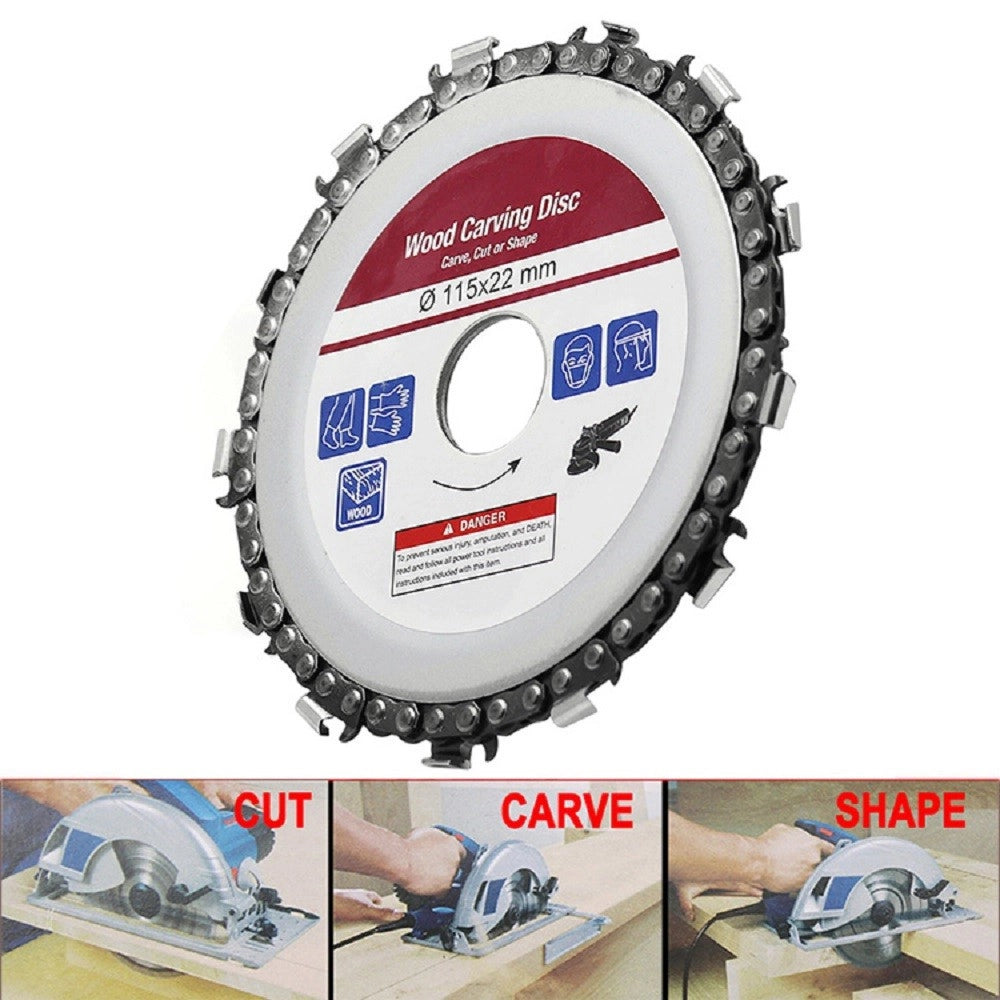 Trade Shop - Lama Disco Taglio Legno A Catena Per Smerigliatrice Angolare 115 X 22 Mm -