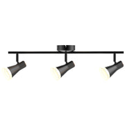 Lampada parete/soffitto LED orientabile 3 luci nera 3000K