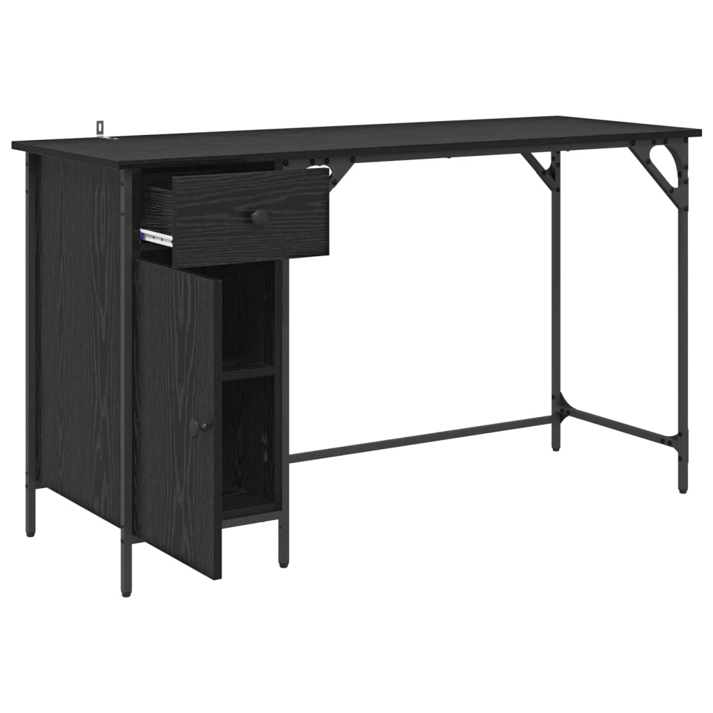 Scrivania per computer Rovere Nero 131 x 48 x 75 cm 882834