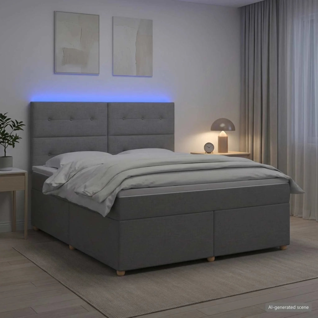 Letto box spring con materasso Grigio Chiaro 140 x 200 cm 3455364