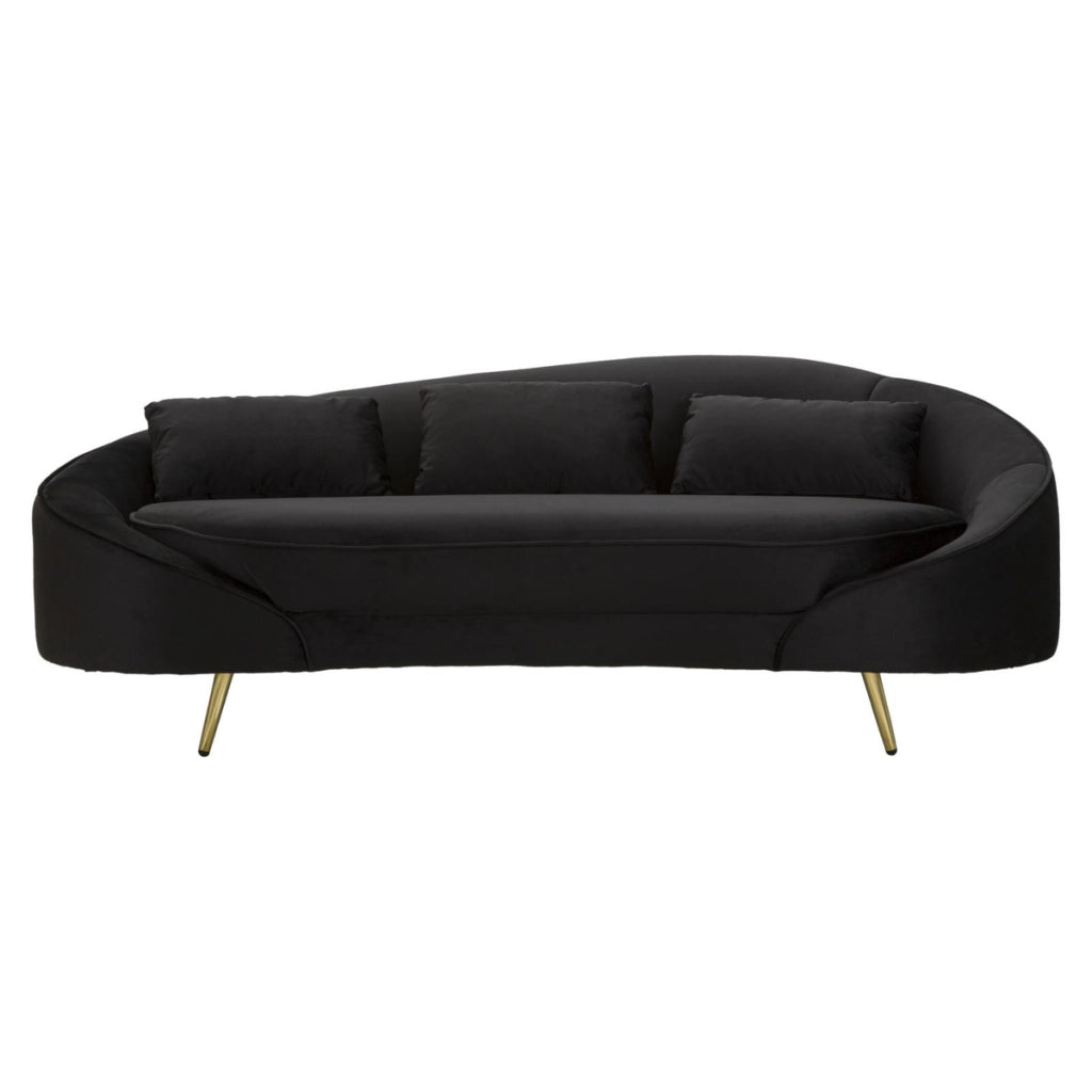 Divano VKH43, Nero, Legno, 185x84x68 cm
