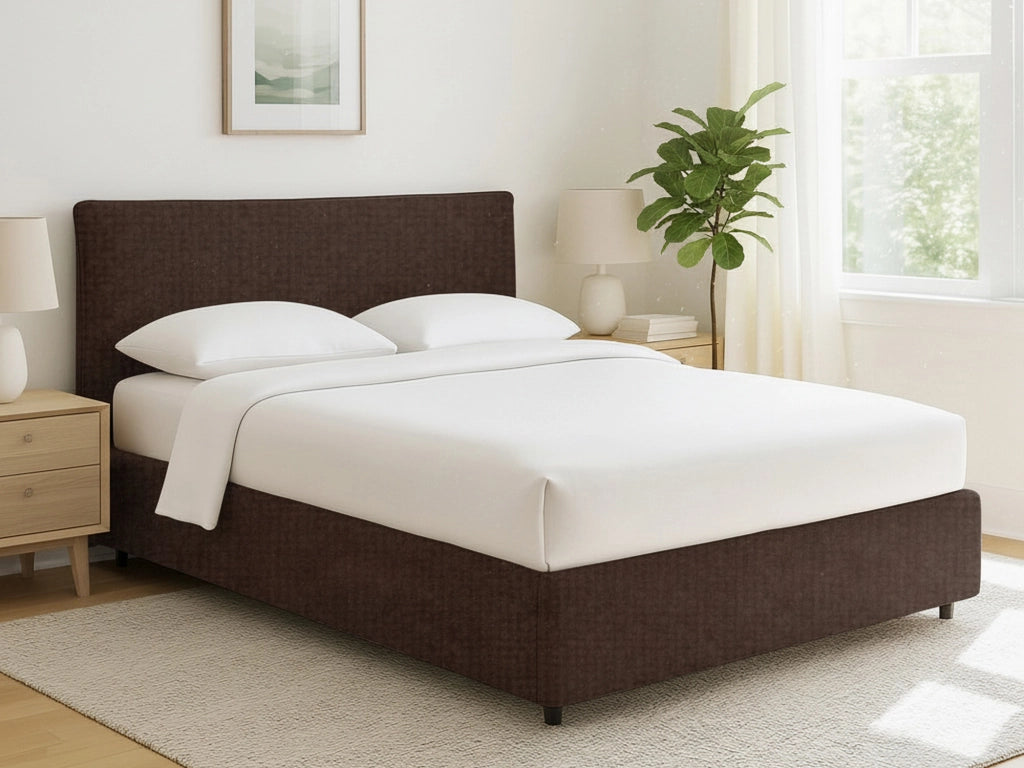 Louth, Letto Singolo Sfoderabile Made in Italy, Marrone