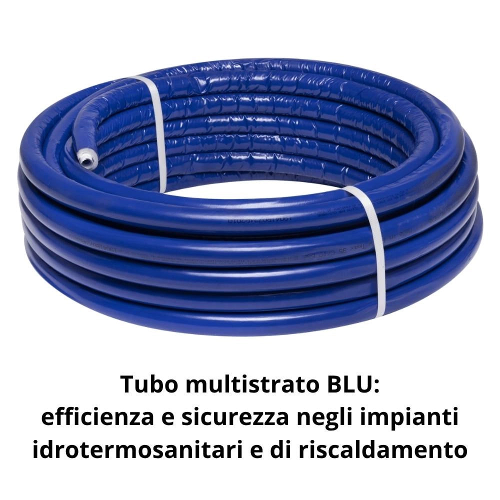 Tubo multistrato blu per riscaldamento e sanitario *** diametro 16 millimetri, lunghezza metri 50, confezione 1