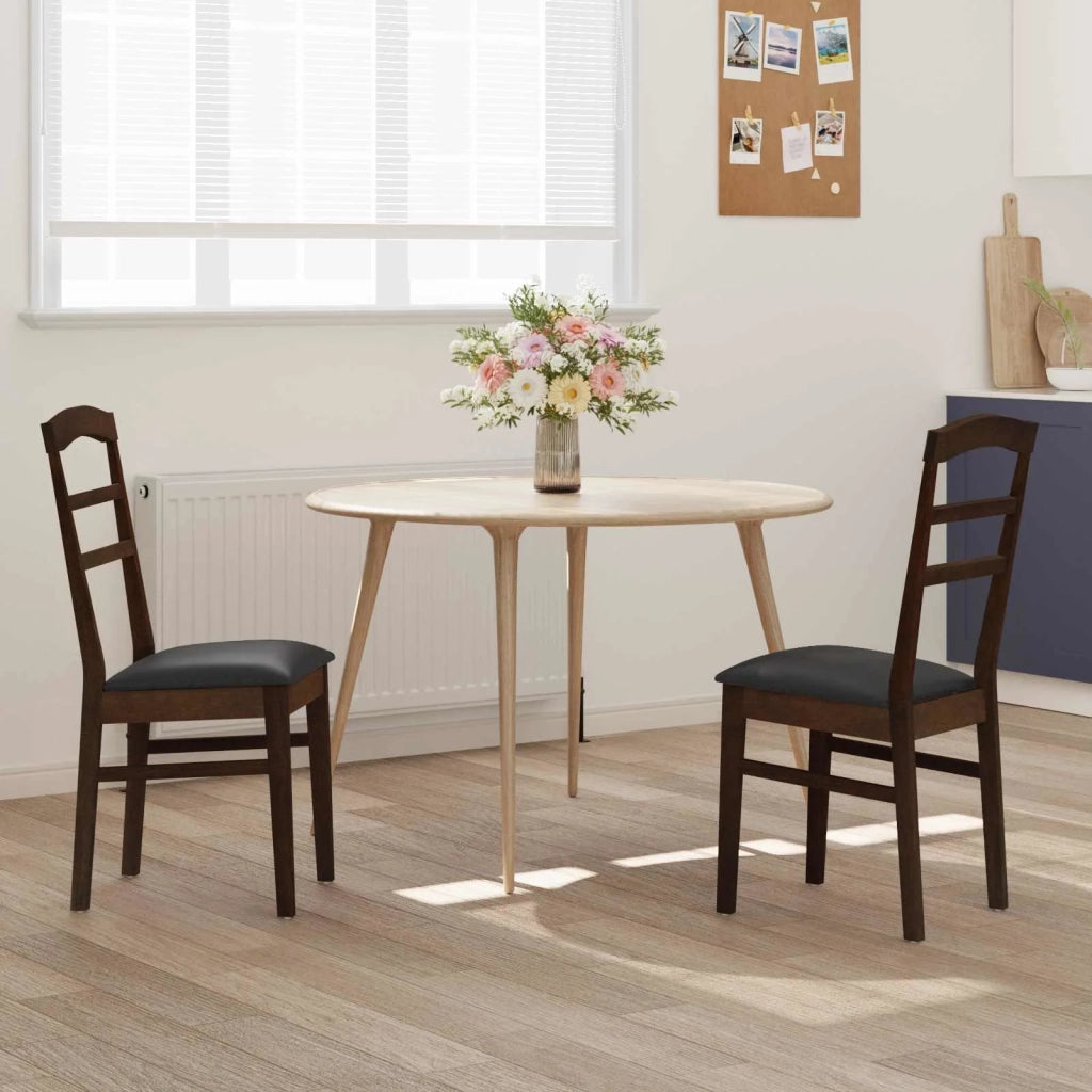 Sedia da pranzo 2 pcs Marrone chiaro e nero