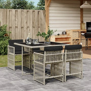 Set Pranzo da Giardino 5pz con Cuscini Grigio Chiaro Polyrattan 3211619
