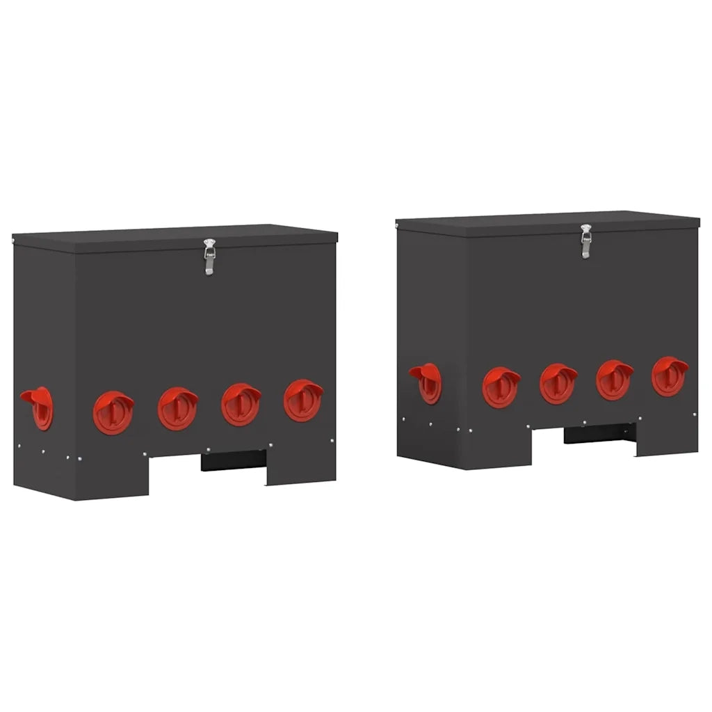 Feeder per pollo 2 pcs Nero 60,5 x 29 x 51 cm 879981