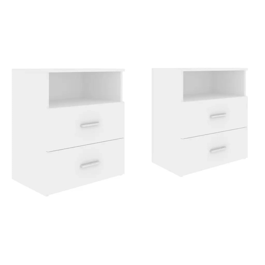 Comodini 2 pz-Set di 2 Tavolino da notte Bianchi 50x32x60 cm