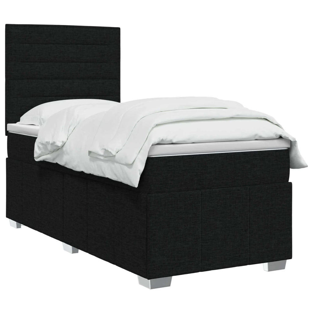 Letto box spring con materasso Nero 80 x 200 cm Tessuto 3454003