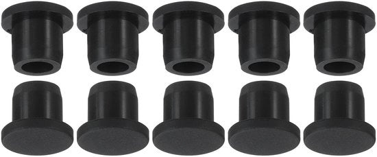Stopper per fori con materiale flexibile - 10-11mm - Nero - 10 pezzi - Silicone - Durevole