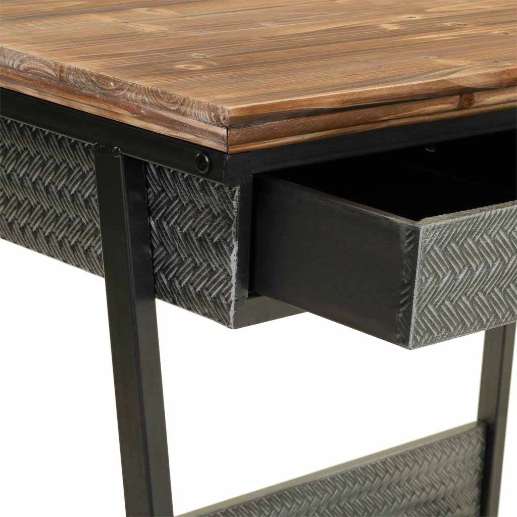 Mobile de ingreso in metallo e legno 83,5x45,5x75h cm