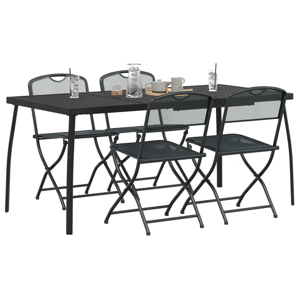 Set di Mobili da Esterno 5 pcs Antracite Ferro e Acciaio 3422897