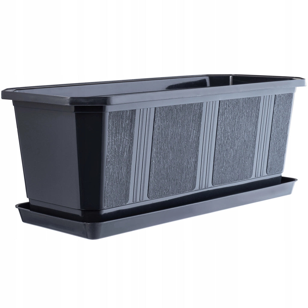 Vaso da fiori per balcone KADAX da 40 cm con supporto e manici.