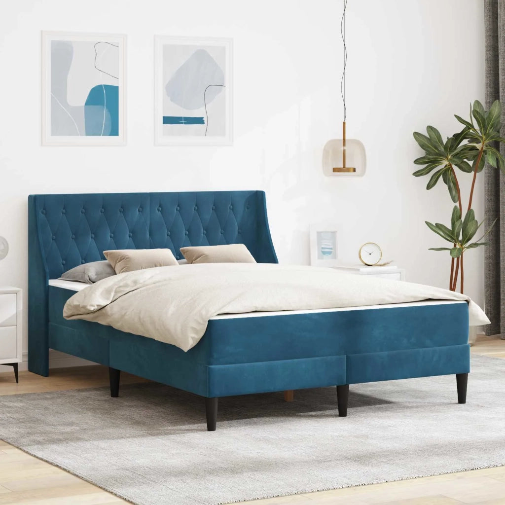 Struttura letto con materasso Blu 180 x 200 cm Velluto 3414818