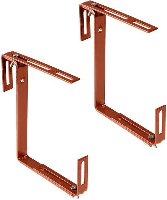 Sistema di sostegno per fiori senza fori, portabacche per balcone, appoggio e sostegno, terracotta