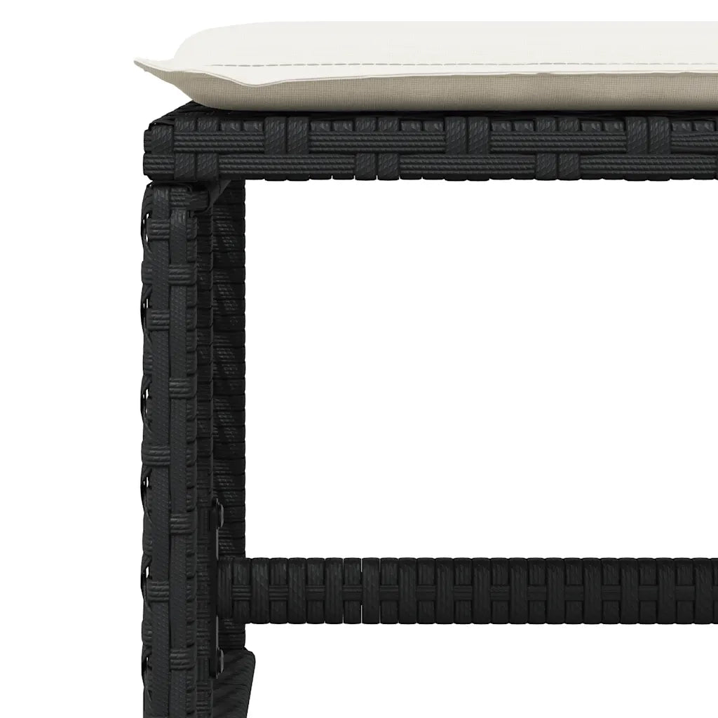 Set da Pranzo da Giardino 13pz con Cuscini Nero in Polyrattan 3210807