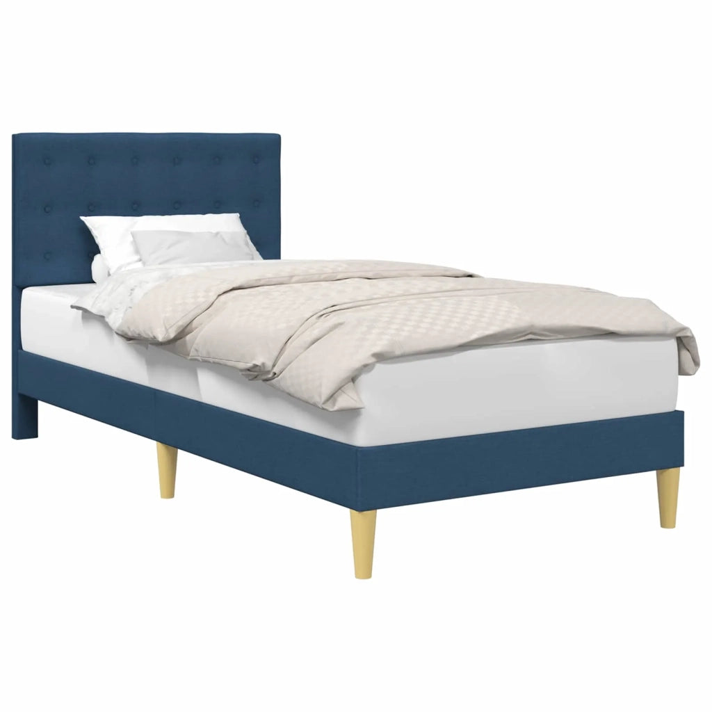 Struttura del letto con testiera-Giroletto Blu 80 x 200 cm Tessuto 763764