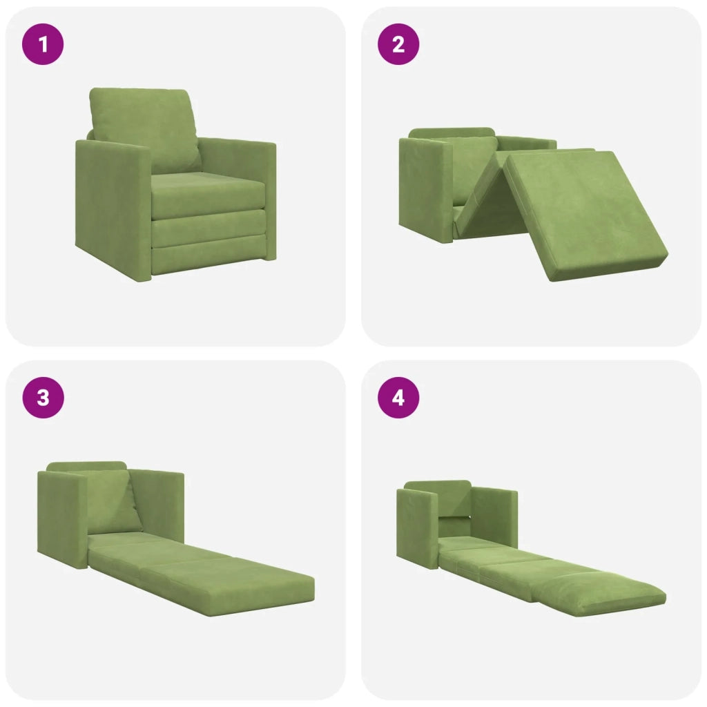 Divano letto Verde chiaro 74 x 77 x 81 cm Velluto 4106619
