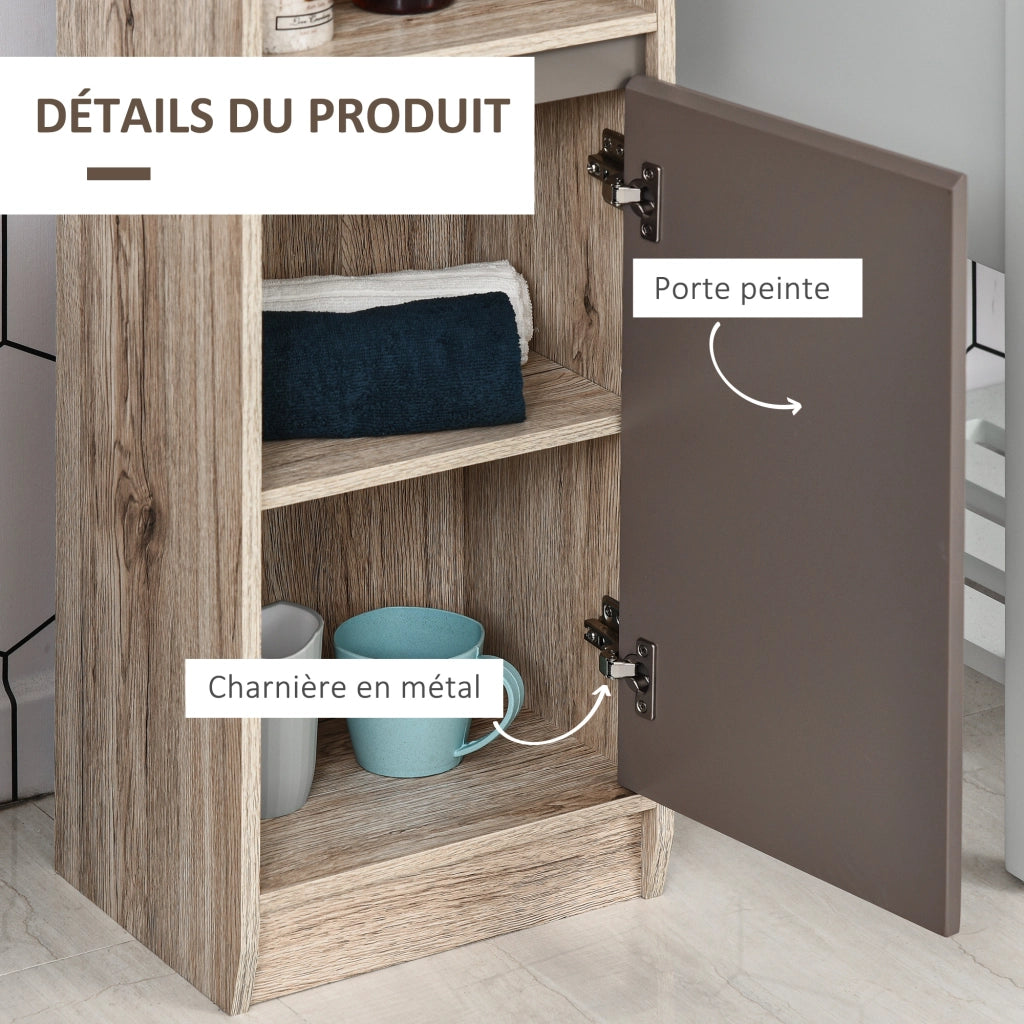 Colonna bagno ¨C Minimal ¨C 2 ante 2 nicchie rovere chiaro grigio 30x24x170