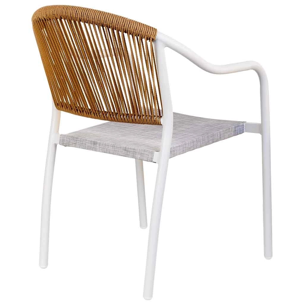 Sedia in rattan sintetico bianco 57x63x80
