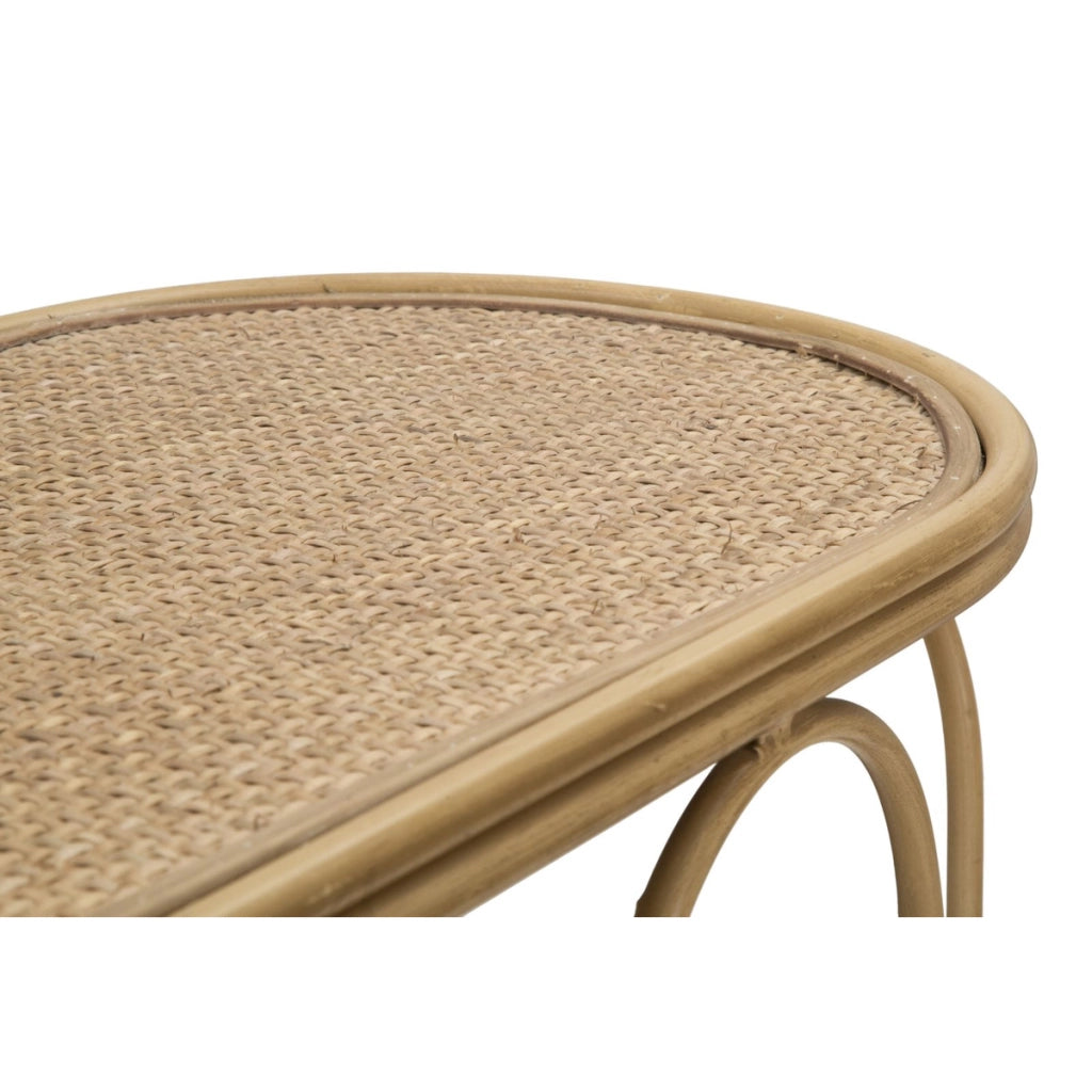 Console Samui in ferro e rattan naturale — 110x32x77 cm