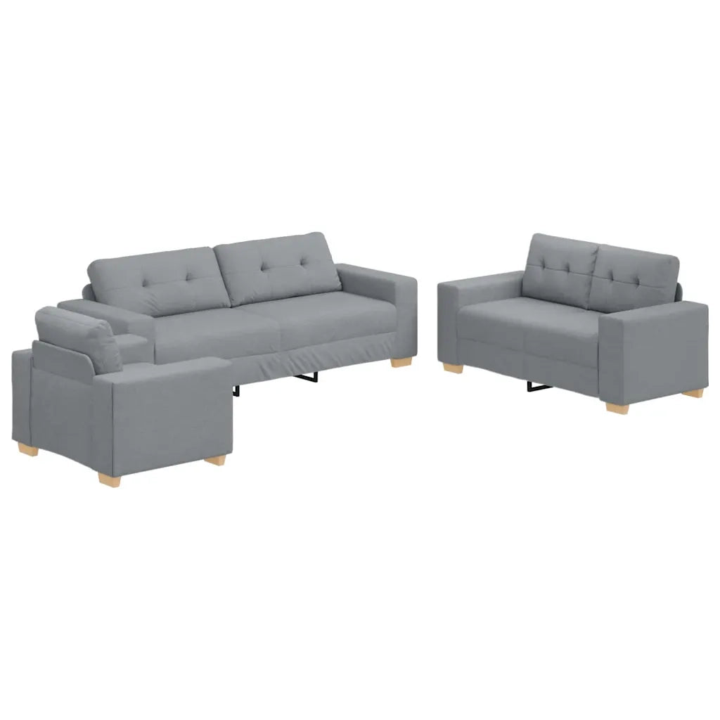 Set di divani con cuscino con cuscino Grigio Tessuto 3324628
